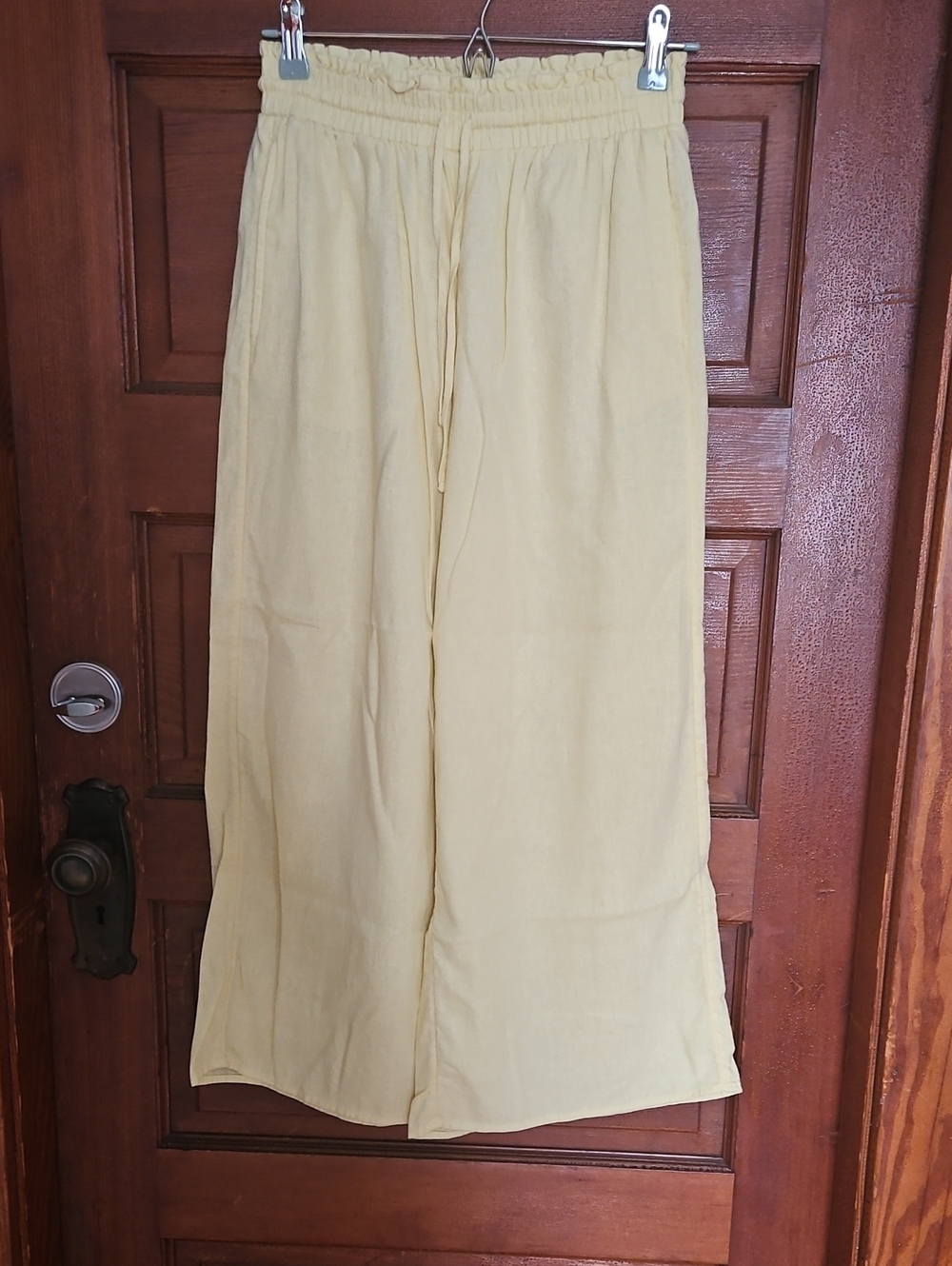 LC Lauren Conrad Cream Wide-Leg Drawstring Pants